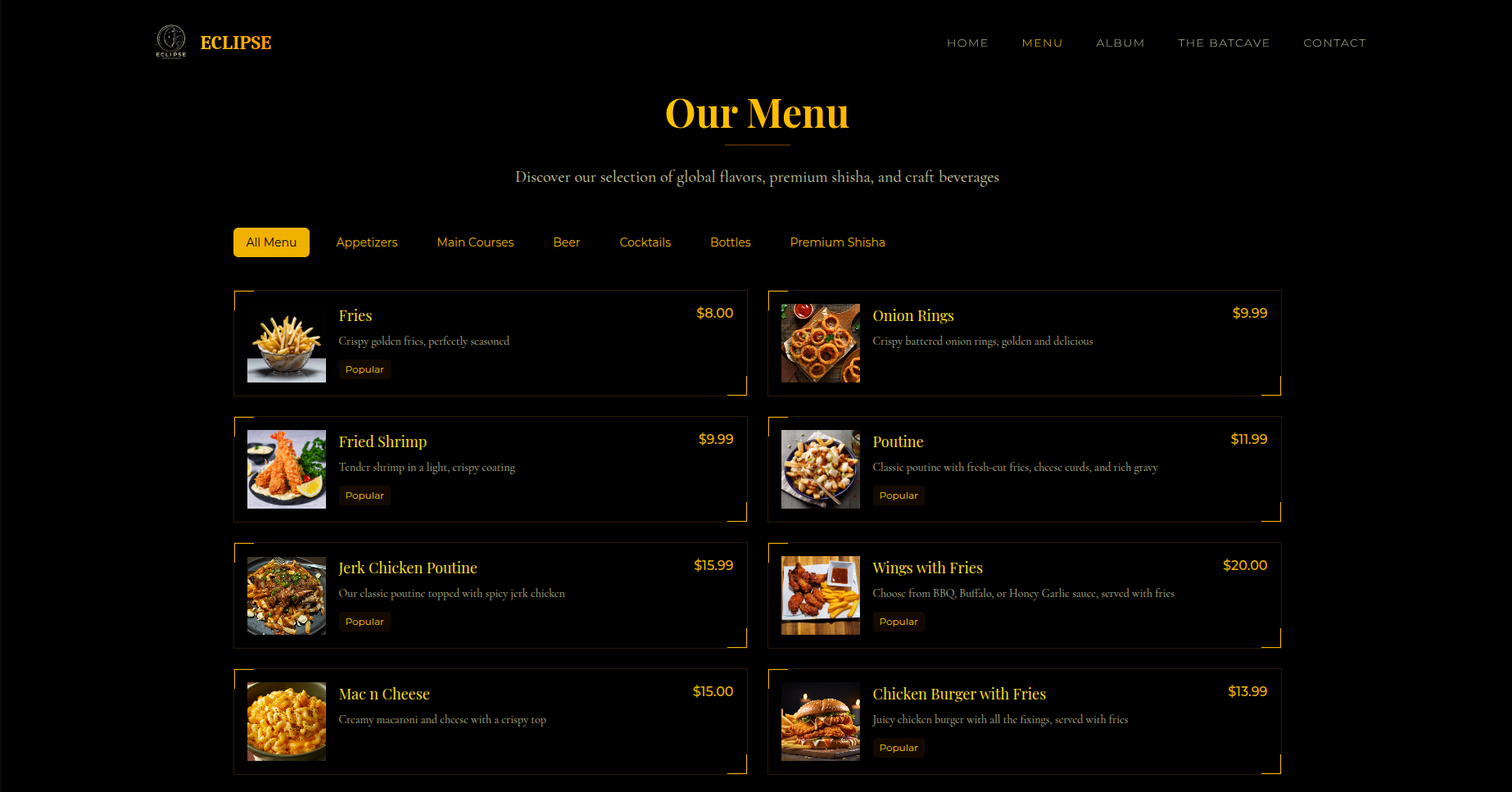 Eclipse Lounge & Grill — Restaurant Website — image 5
