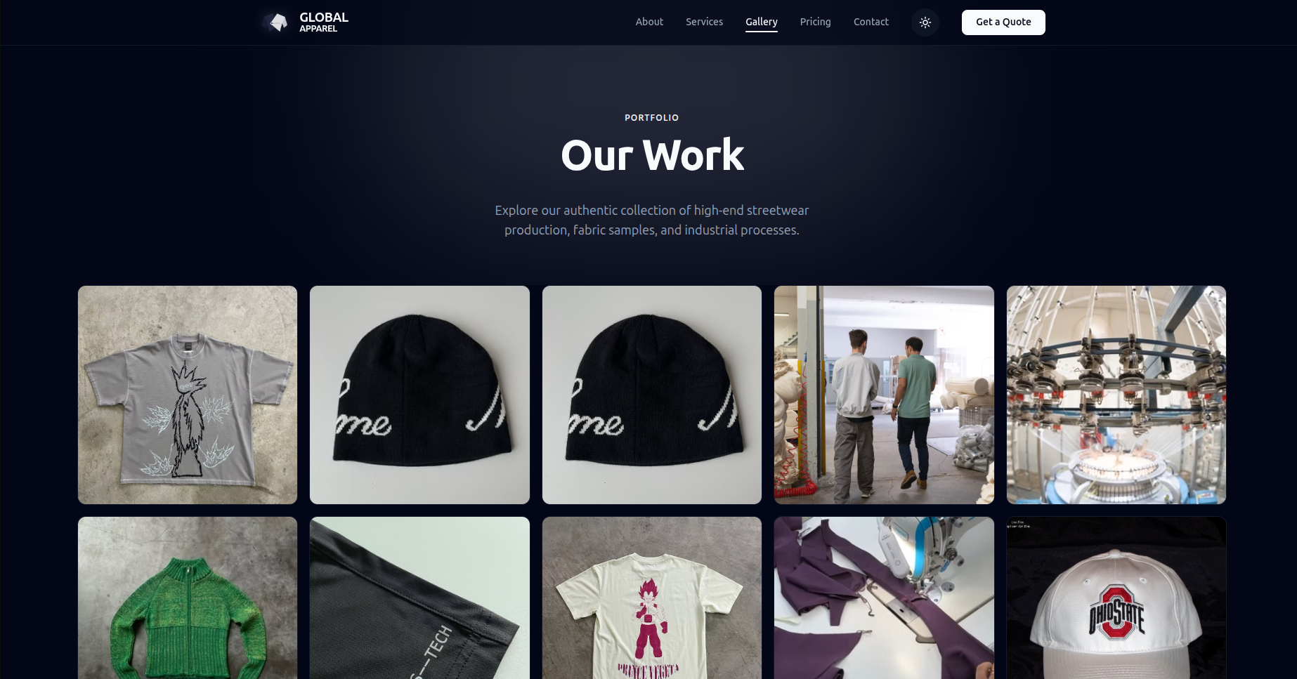Global Apparel — Manufacturing Brand Website — image 5
