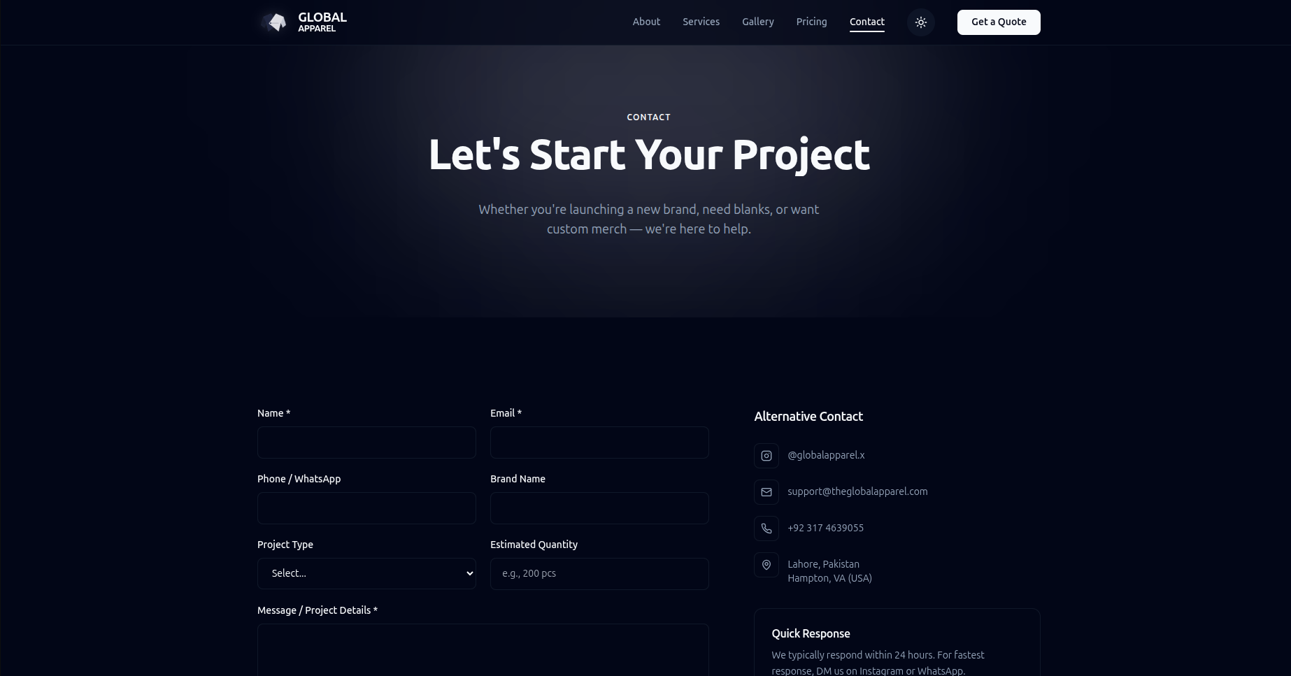 Global Apparel — Manufacturing Brand Website — image 7