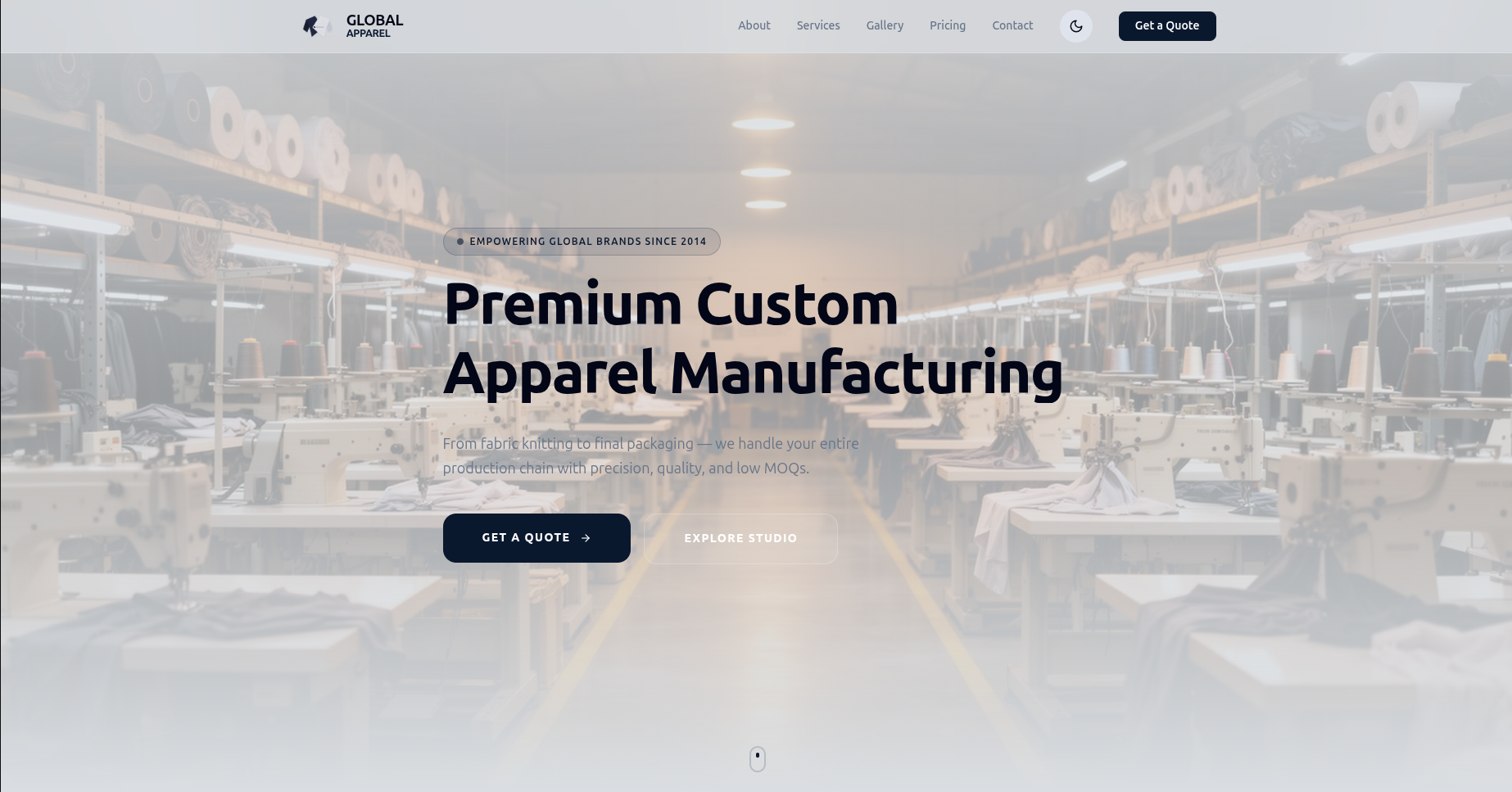 Global Apparel — Manufacturing Brand Website — image 8